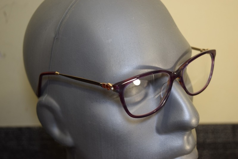 Modern Art Eyeglasses A604 Burgundy Gold Full Rim Cat Eye