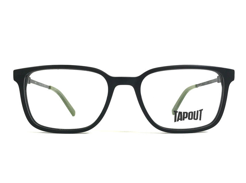 Tapout Eyeglasses Frames TAP862 002 HM Black Green Rectangle Full Rim 55-19-145
