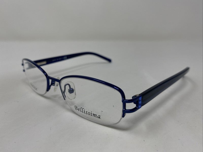 Bellissima BL 619 NAVY 48-16-130 Blue Metal Half Rim Eyeglasses Frame -O77 gallery