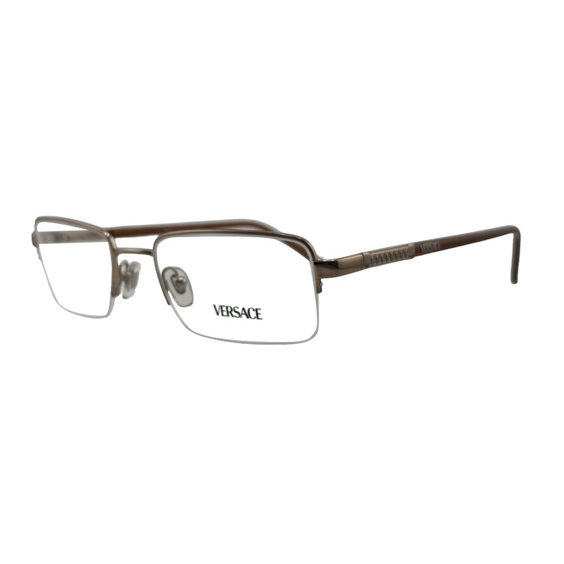 Versace VE1066 Bronze / Copper Half Rim Eyeglasses Frames 50mm 18mm 135mm – 1053
