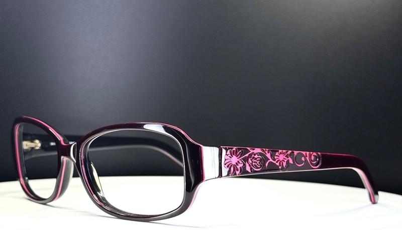 VTG UNBRANDED SG 814 PLUM/PINK Womens Burgundy Oval Eyeglasses FRAMES ONLY gallery