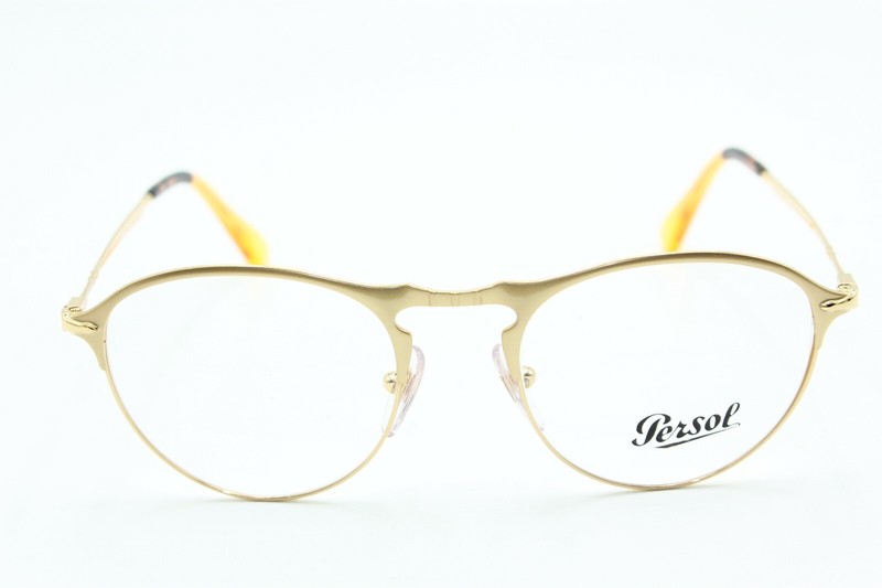 NEW PERSOL P 7092-V 1069 GOLD HAVANA AUTHENTIC FRAMES EYEGLASSES RX 50-19 gallery
