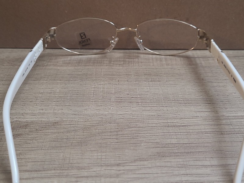 Fendi F784 718 Gold & White Eyeglasses Frames 51-16-135 EXTREMELY RARE gallery
