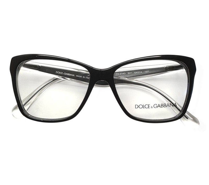 Dolce Gabbana DG 3140 501 Eyeglasses Glasses Black Crystal Clear 54mm No Case gallery