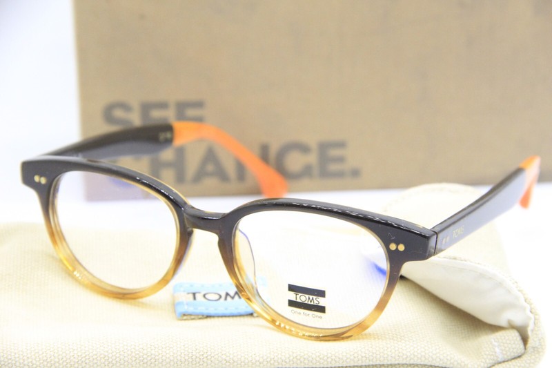 NEW TOMS 10002201 BROWN ORANGE AUTHENTIC EYEGLASSES W/CASE 49-18