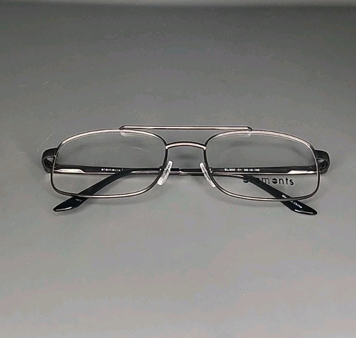Elements By Europa EL-300 Graphite Full Rim Metal Eyeglass Frames 56/19/145 gallery