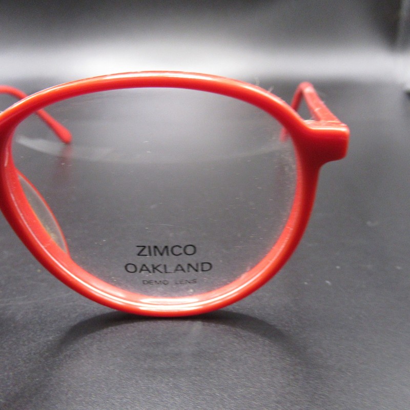ZIMCO OAKLAND Red Round Eyeglass Frames Full Rim Plastic Demo Lens gallery