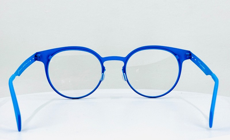 ITALIA INDEPENDENT 5027 027 Blue Unisex Round Full Rim Eyeglasses 49-21-145 B:45 gallery