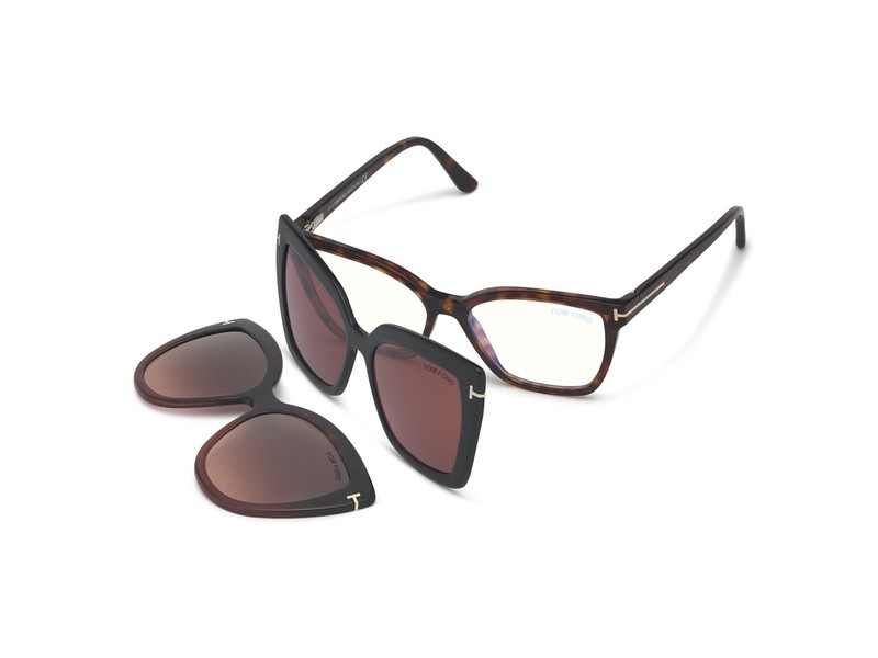 TOM FORD FT5641 B 054 Red Havana Plastic blue filter 53 mm Women's Eyeglasses gallery