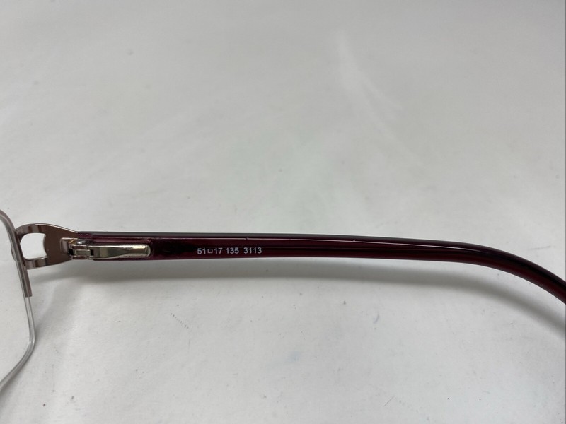 Bellissima B 1032BL 3113 51-17-135 Rose Metal Half Rim Eyeglasses Frame IJ58 gallery
