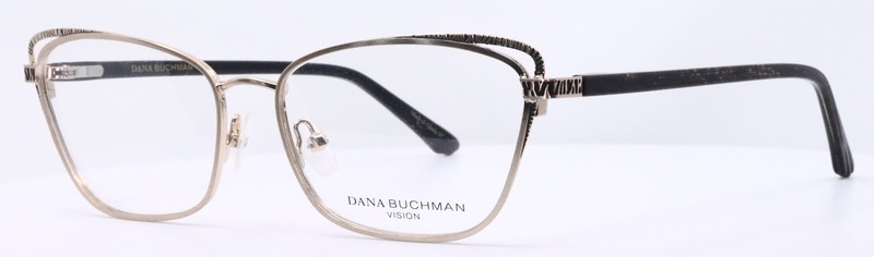 Dana Buchman Marcia Gold Womens Cat Eye Full Rim Eyeglasses 54-15-140