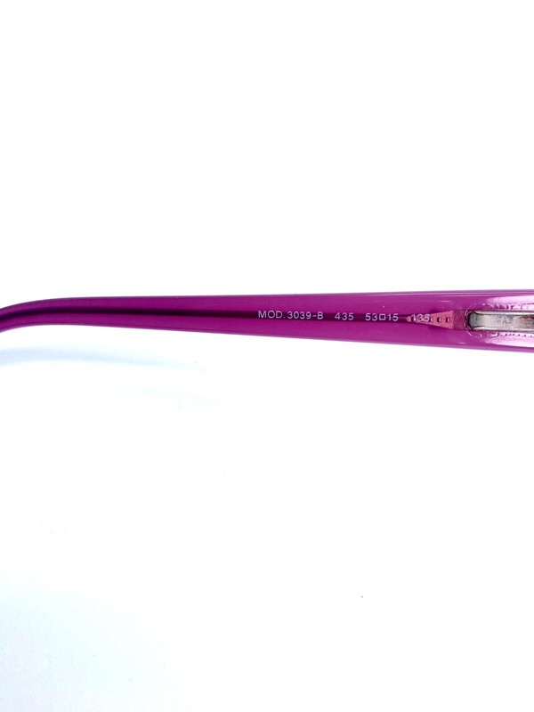 Versace Clear Lavender Pink Lucite Rectangular Glasses Italy MOD3039-B 53 16 135 gallery