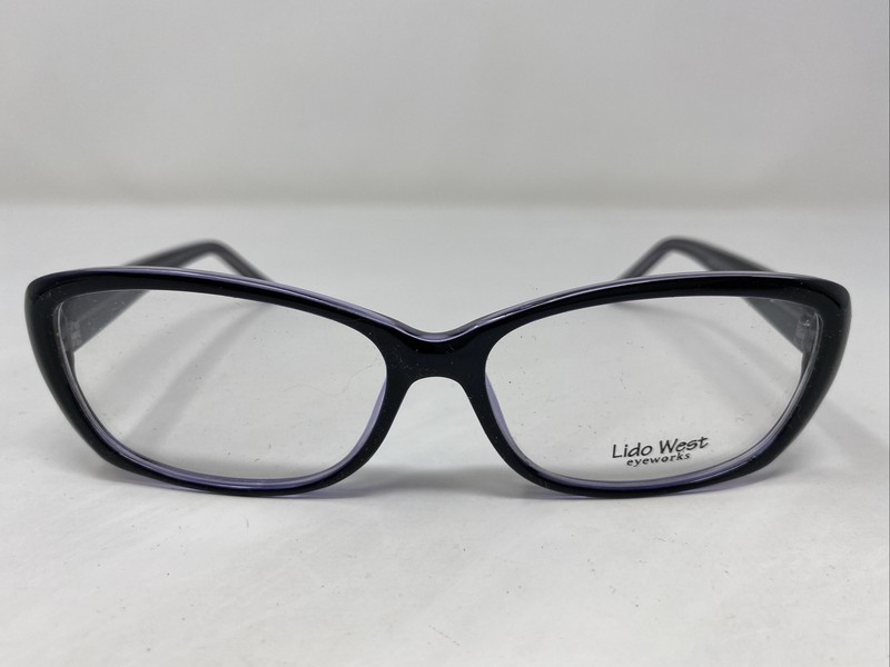 Lido West MARINA BLACK/PURPLE 55-15-140 Plastic Full Rim Eyeglasses Frame ME25