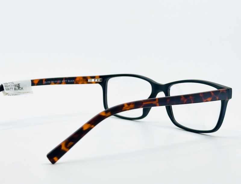 NEW SUCCESS SS-110 MATT BLACK Tortoise Square Full Rim Eyeglasses 60-17-150 B:39 gallery