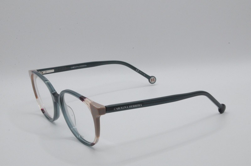 CAROLINA HERRERA CH 0067 HBJ SQUARE EYEGLASS FRAMES TEAL BROWN 52-17-145 NEW gallery
