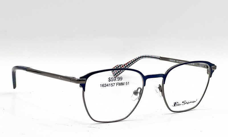 NEW BEN SHERMAN WINDSOR C03 NAVY GUNMETAL AUTHENTIC EYEGLASSES 51-19 gallery