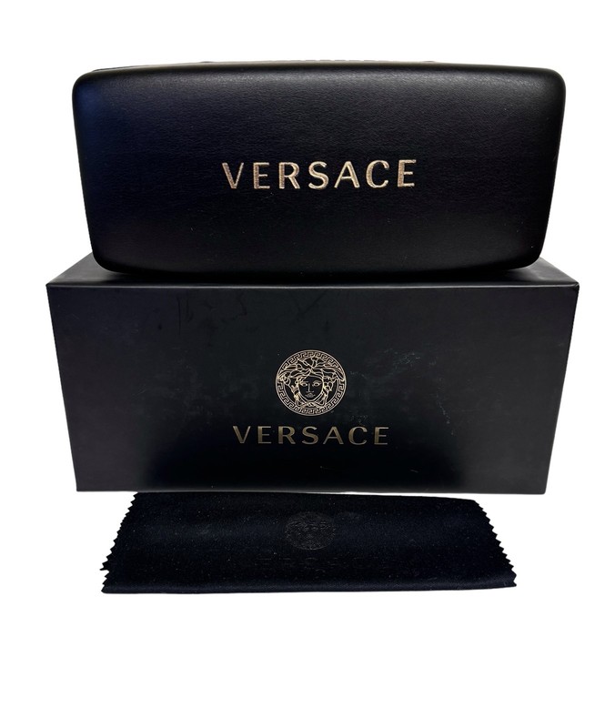 Versace Half Rim Eyeglasses Glasses VE 1247 1252 Black Pale Gold 54mm w/case gallery