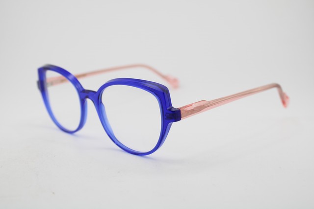 NEW BLUSH BY CAROLINE ABRAM BLOOM 1009 BLUE PINK AUTHENTIC EYEGLASSES 50-19