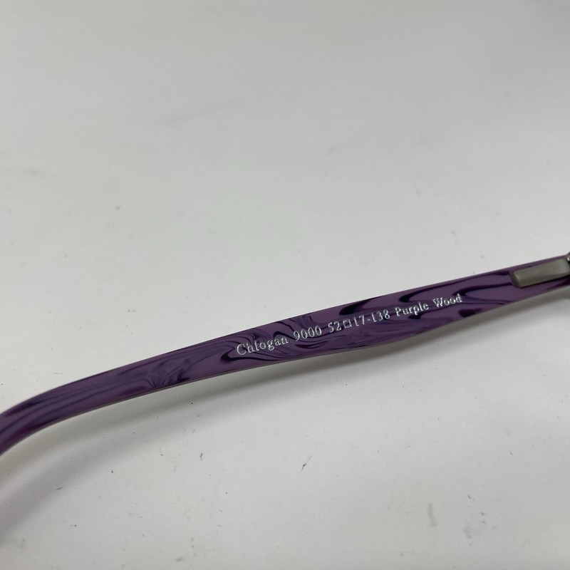 CHLOGAN EYEWEAR 9000 52-17-138 PURPLE BLACK WOOD FLEX HINGE HR94 gallery