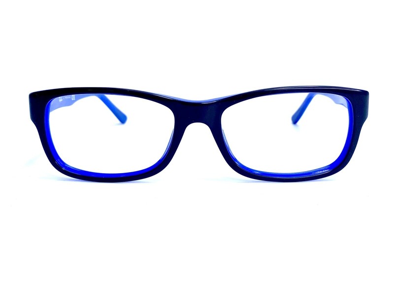 RayBan Black Blue Rectangular Eyeglasses Flexible Temple RB 5268 5179 52 17 135