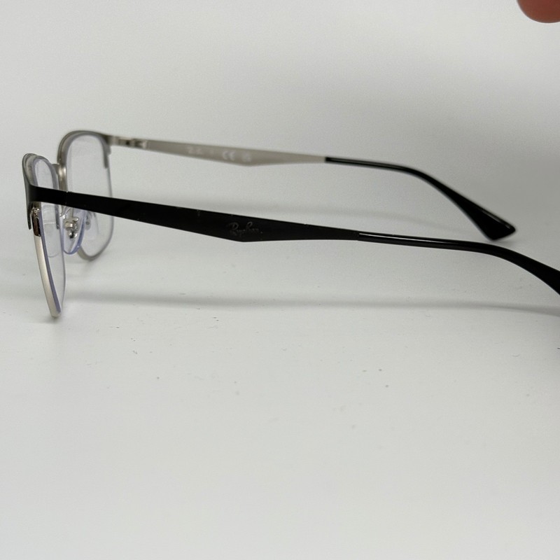 Ray-Ban RB 6421 2997 Black Silver Square Eyeglasses Frames 54-18-145 Mens Womens gallery