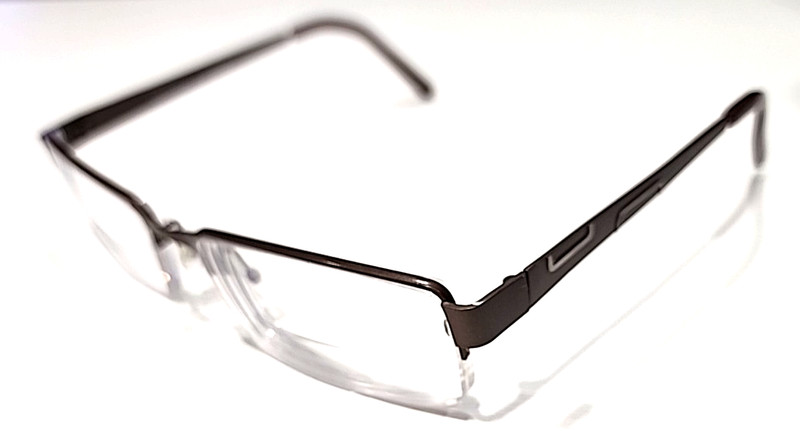 Link Occhiali 555 Brown Titanium Rectangle Half Rim Eyeglasses 54-17-140
