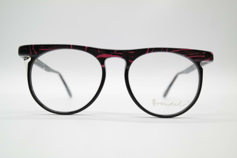 Vintage Brendel 8004 188 Black Red Oval Glasses Eyeglass Frame NOS