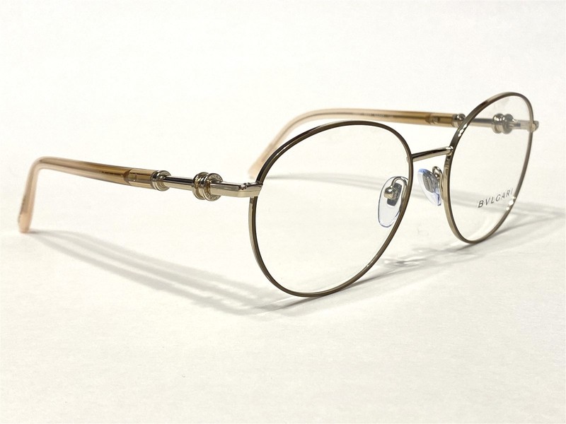 Women's Bvlgari Eyeglasses Frames BV2207 2037 Brown & Gold Round 54/17~140 NEW gallery