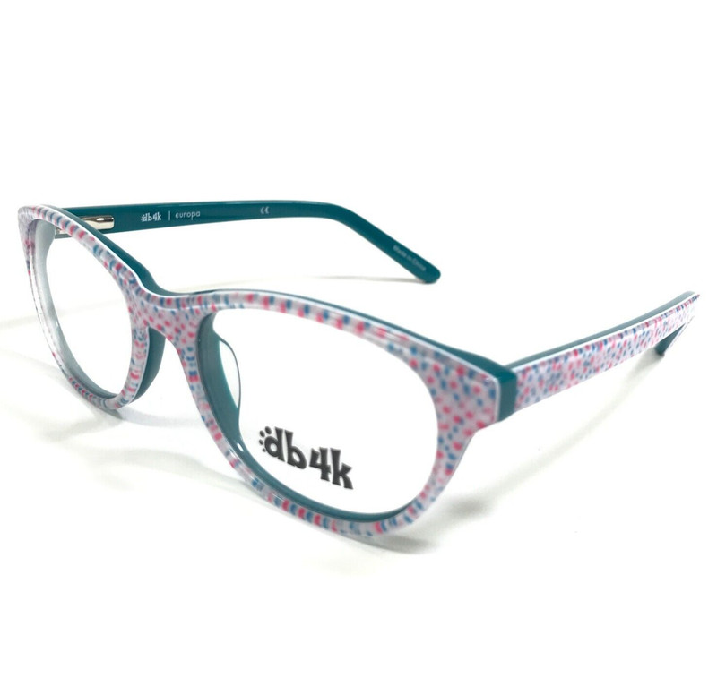DB4K Kids Eyeglasses Frames LILY C1 Blue White Round Spotted Full Rim 46-15-125 gallery