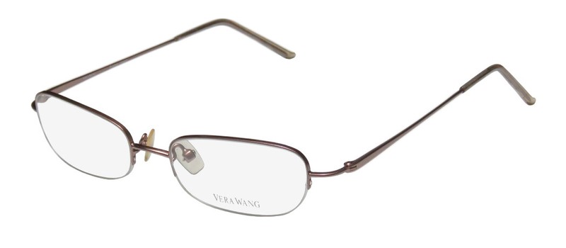 NEW VERA WANG V28 EYEGLASSES 47-16-130 HALF-RIM BROWN JAPAN WOMENS DESIGNER