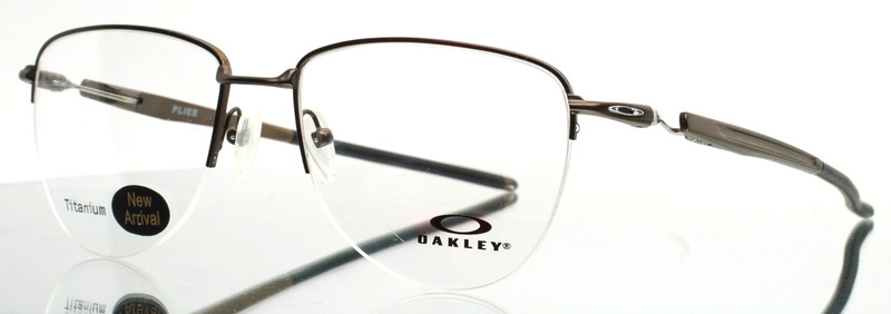 OAKLEY OX5142-0254 Plier Pewter Mens Teardrop Half Rim Eyeglasses 54-18-137 B:44