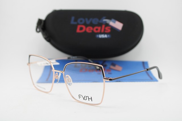 NEW FYSH 3720 S200 GOLD BLACK GUNMETAL AUTHENTIC EYEGLASSES 54-17