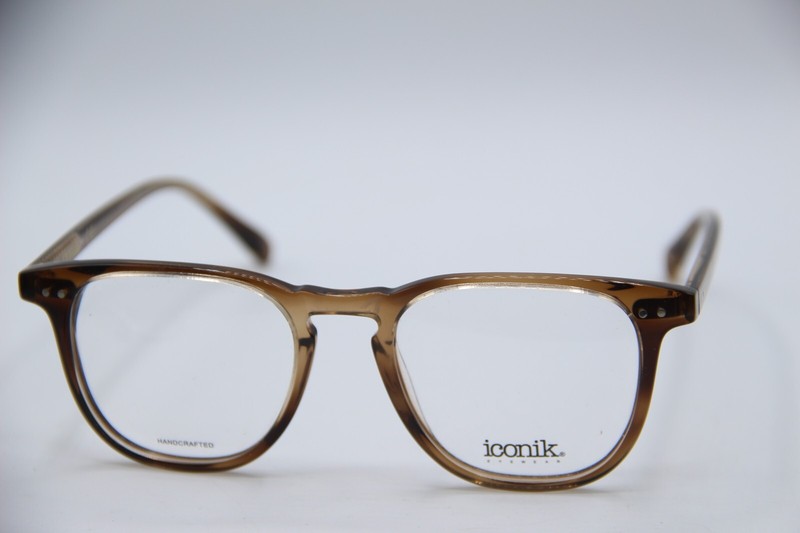 NEW ICONIK JONNIE C02 CLEAR BROWN HORN AUTHENTIC FRAMES EYEGLASSES 49-19