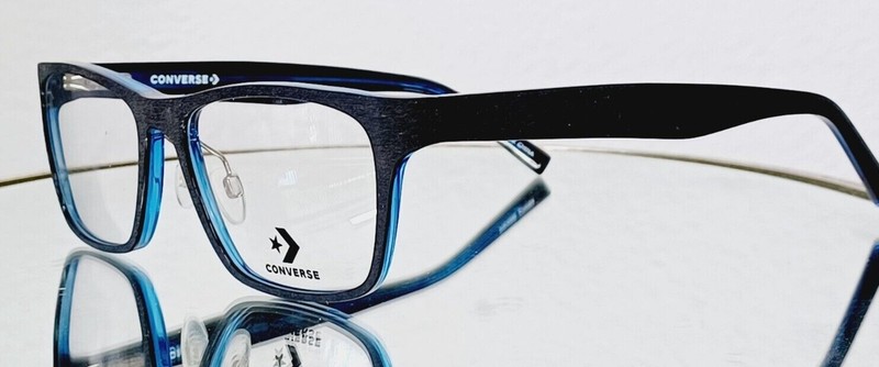 CONVERSE eyeglasses A223 black / Blue Plastic wood look NEW 55-17-145 Asian fit