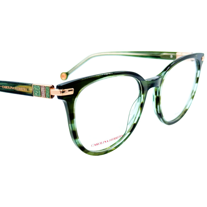 Carolina Herrera HER0156 Womens Plastic Eyeglass Frame 06AK Green Horn 53-18 gallery