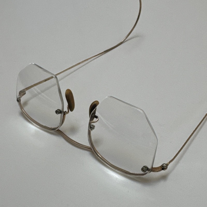 Vtg SHURON B&L Bausch & Lomb 1/10 12K GF ARCO Eyeglasses Half Rim Octagonal VGUC