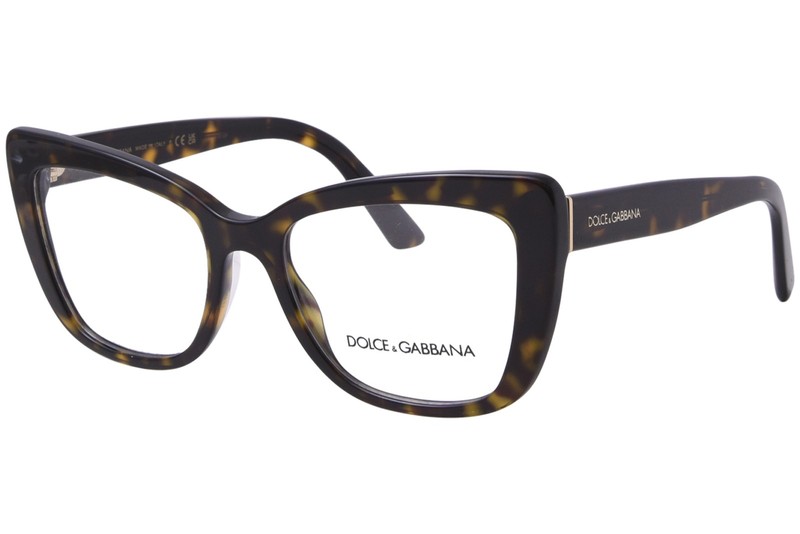 Dolce & Gabbana DG3308 502 Eyeglasses Women’s Havana Full Rim Cat Eye 53mm