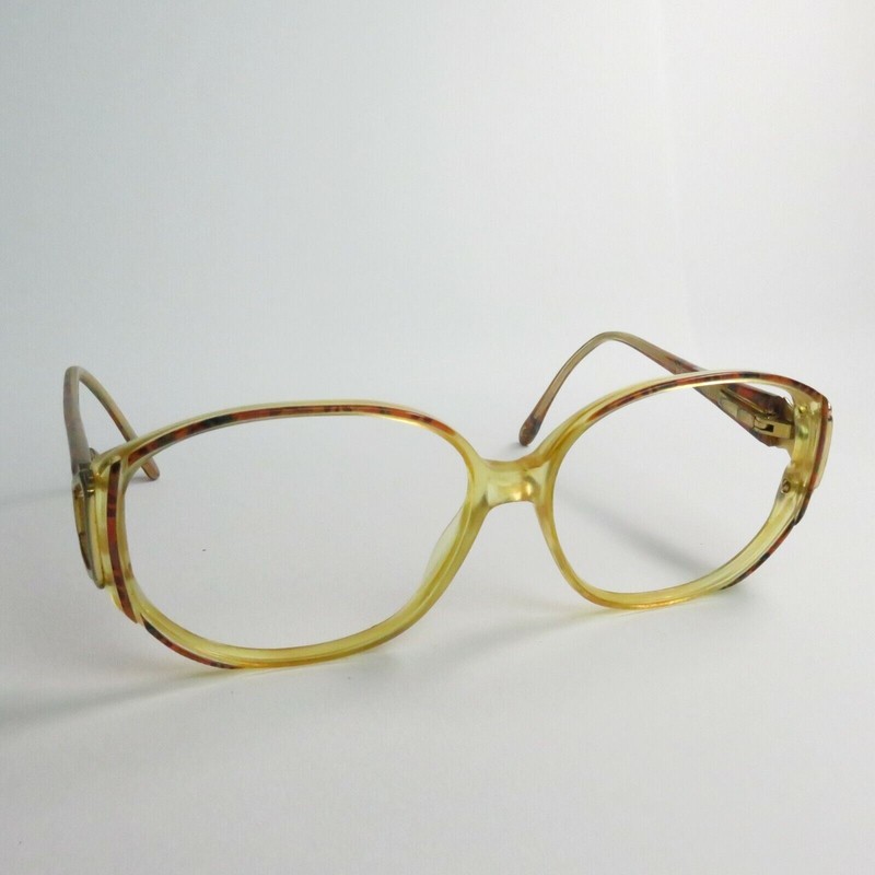 Vintage Cindy 801 56-22 133 Braun Transparent Oval Glasses Eyeglasses