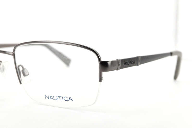 NAUTICA N7265 027 Gunmetal 56-20-140 Half Rimless Eyeglass Frame Flex Hinge N143 gallery