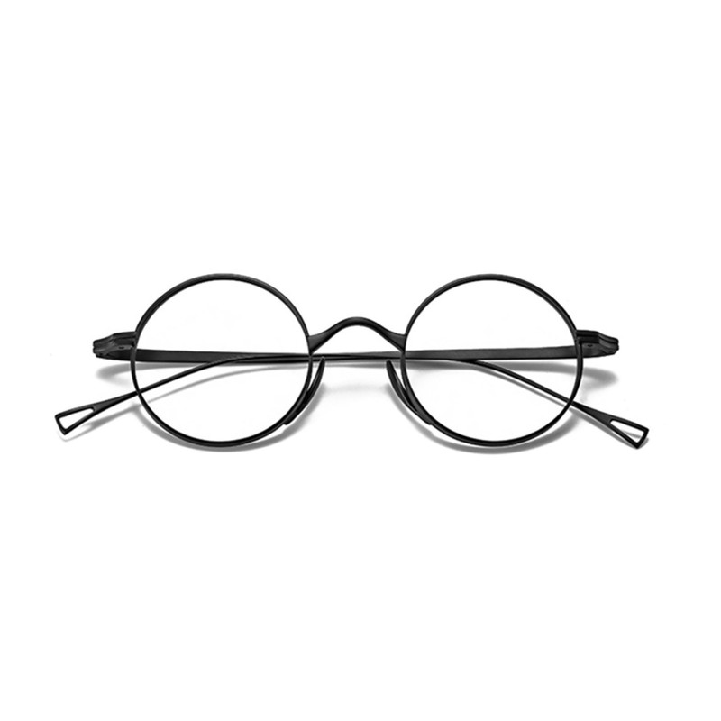 Unisex Classic Titanium Retro 45mm Round Eyeglasses Frames Fashion Black vq gallery