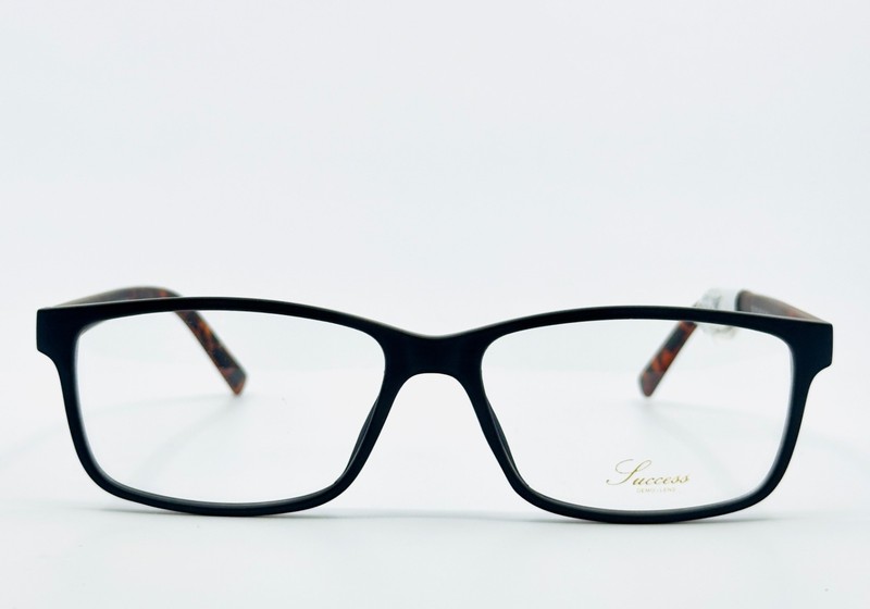 NEW SUCCESS SS-110 MATT BLACK Tortoise Square Full Rim Eyeglasses 60-17-150 B:39 gallery