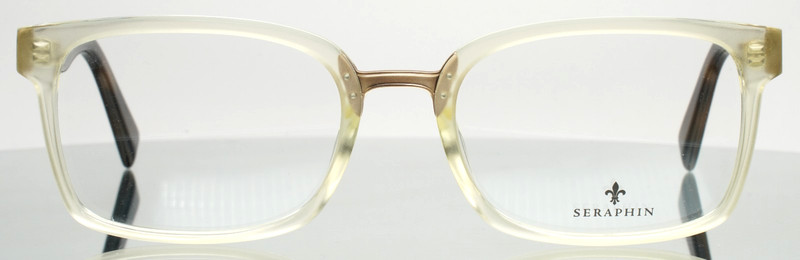 SERAPHIN Pennington 8219 Antique Crystal Brown Horn Mens Eyeglasses 55-20-150 gallery