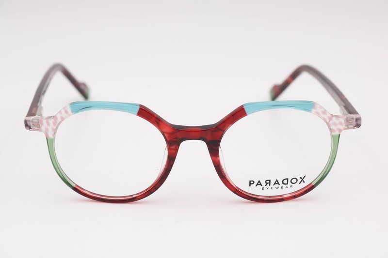 Paradox P5096 030 Red /Teal Geometric Eyeglasses Frames 47-19-145