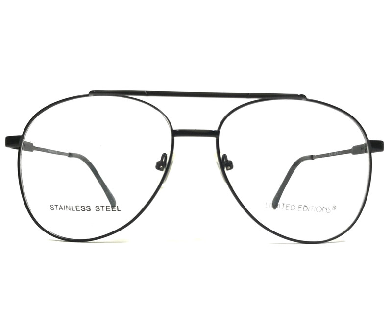 Limited Editions Eyeglasses Frames MUSTANG 2 BLACK Aviators Wire Rim 56-16-145