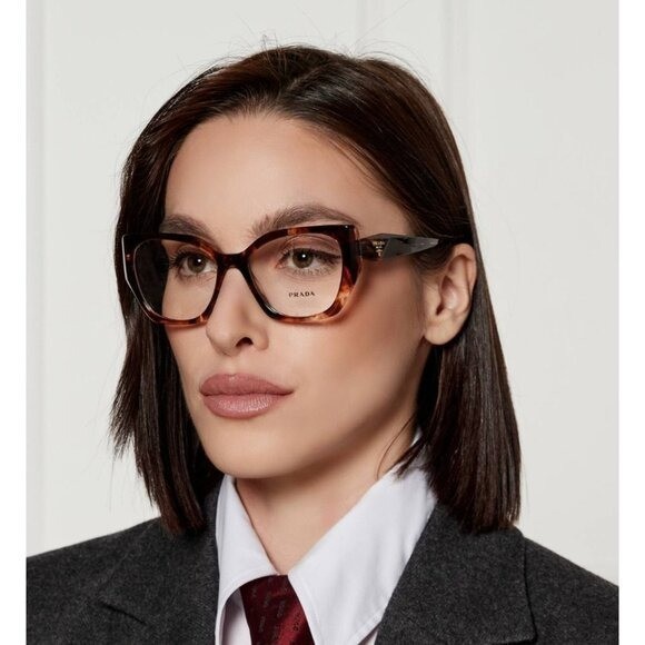 NEW PRADA EYEGLASSES PR18WV 07R1O1, PR 18WV 07R1O1 HAVANA WOMEN EYEWEAR VPR 18W gallery