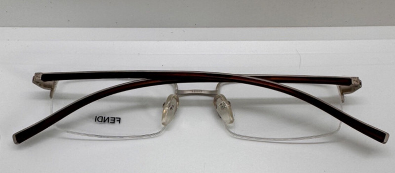 Fendi eyeglasses semi rimless F002M Matte Palladium 53-19-145 authentic