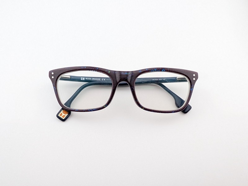 Boss Orange Eyeglasses, Frames Only, BO0054 XDU, 51-18-140, Plastic, Red/Blue