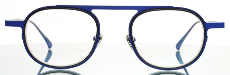 THIERRY LASRY Anomaly 385 Navy Black Mens Round Eyeglasses 47-21-145 B:37 gallery