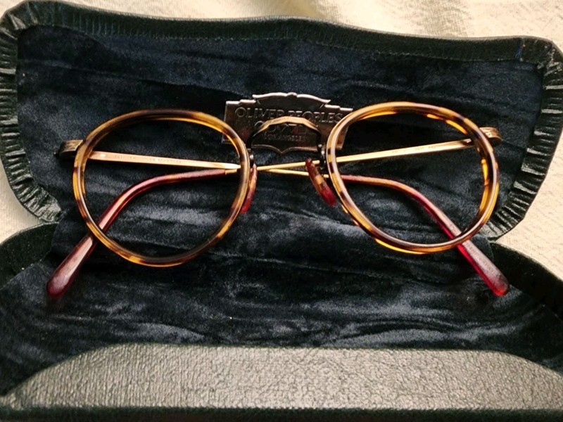 Vtg Oliver Peoples MP-2 140 AG Tortoise/antique Brass Round Frame W/case Japan