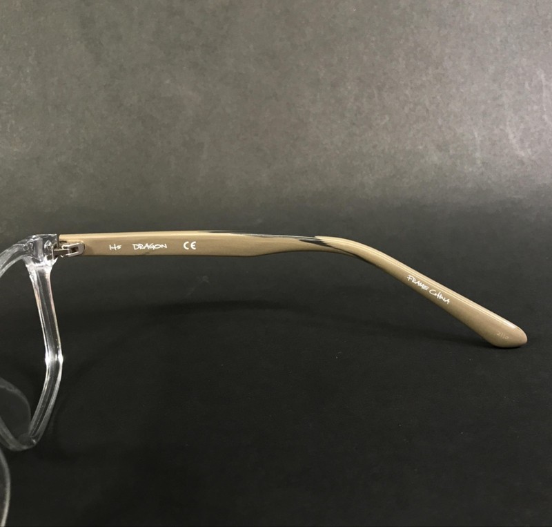 Dragon Eyeglasses Frames DR2026 971 Clear Beige Square Full Rim 53-19-145 gallery